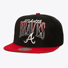 Black Atlanta Braves Mitchell & Ness Rise Up Snapback Hat