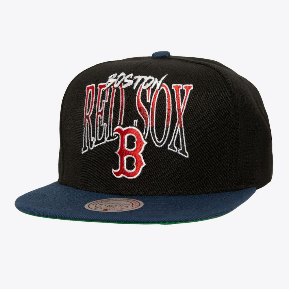 Black Boston Red Sox Mitchell & Ness Rise Up Snapback Hat