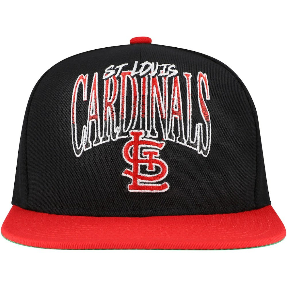 Black St. Louis Cardinals Mitchell & Ness Rise Up Snapback Hat
