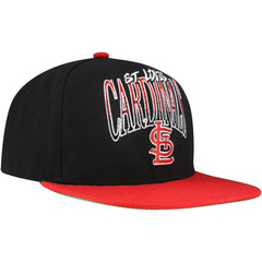 Black St. Louis Cardinals Mitchell & Ness Rise Up Snapback Hat