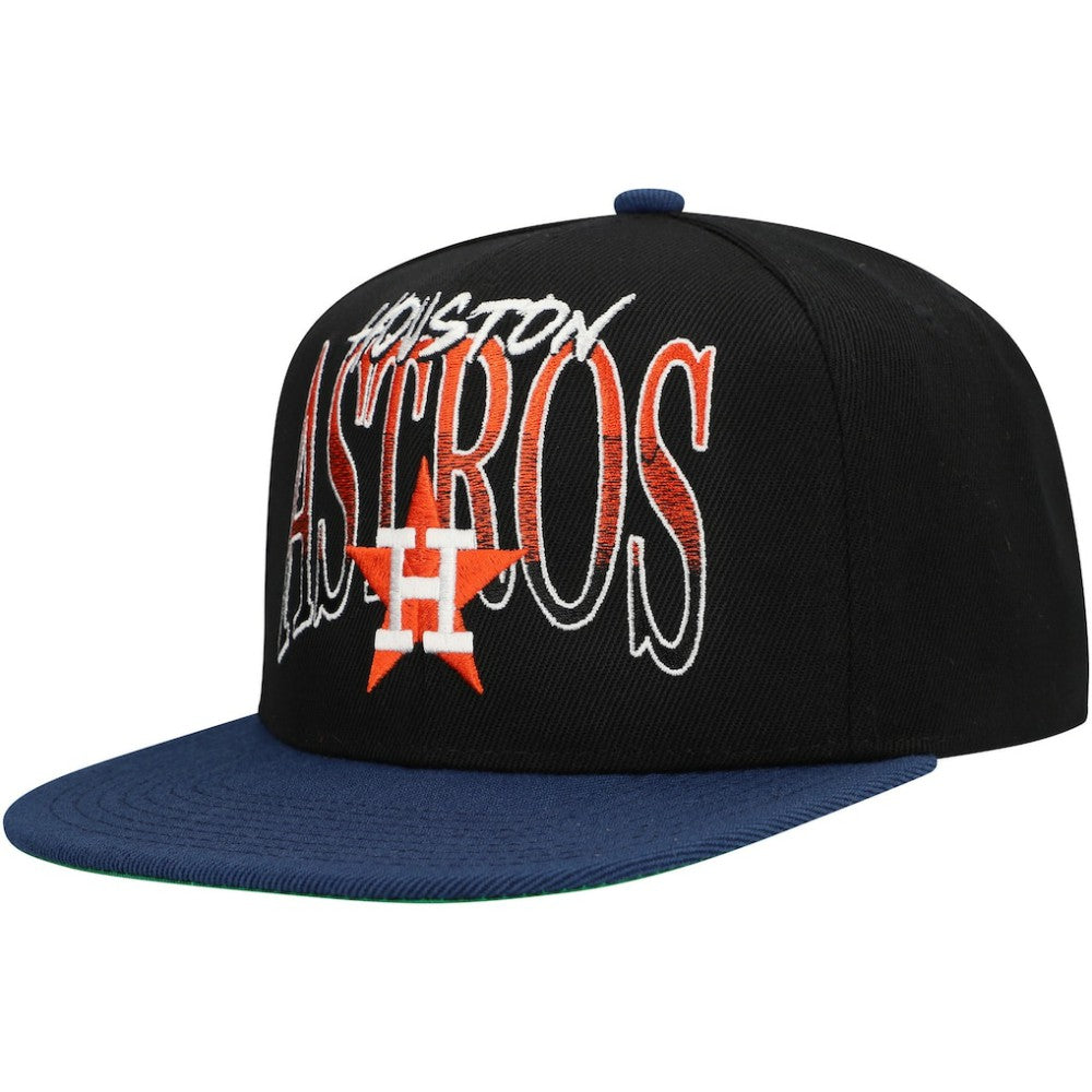 Black Houston Astros Mitchell & Ness Rise Up Snapback Hat