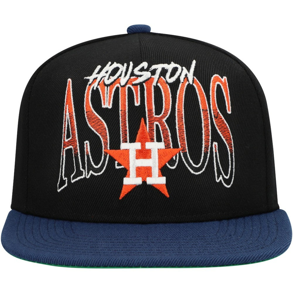 Black Houston Astros Mitchell & Ness Rise Up Snapback Hat
