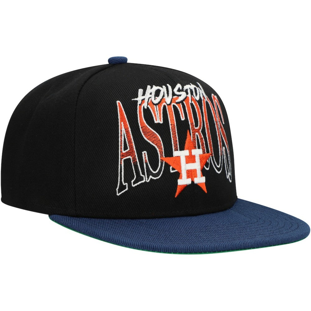 Black Houston Astros Mitchell & Ness Rise Up Snapback Hat