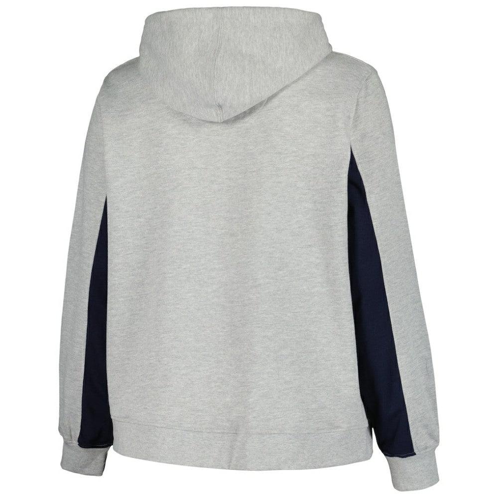 Heather Gray New York Yankees Profile Women's Plus Size Pullover Jersey Hoodie