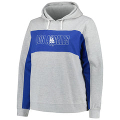 Heather Gray Los Angeles Dodgers Profile Women's Plus Size Pullover Jersey Hoodie