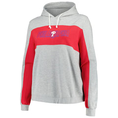 Heather Gray Philadelphia Phillies Profile Women's Plus Size Pullover Jersey Hoodie