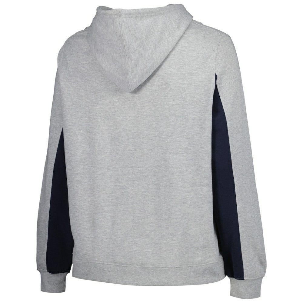 Heather Gray Boston Red Sox Profile Women's Plus Size Pullover Jersey Hoodie