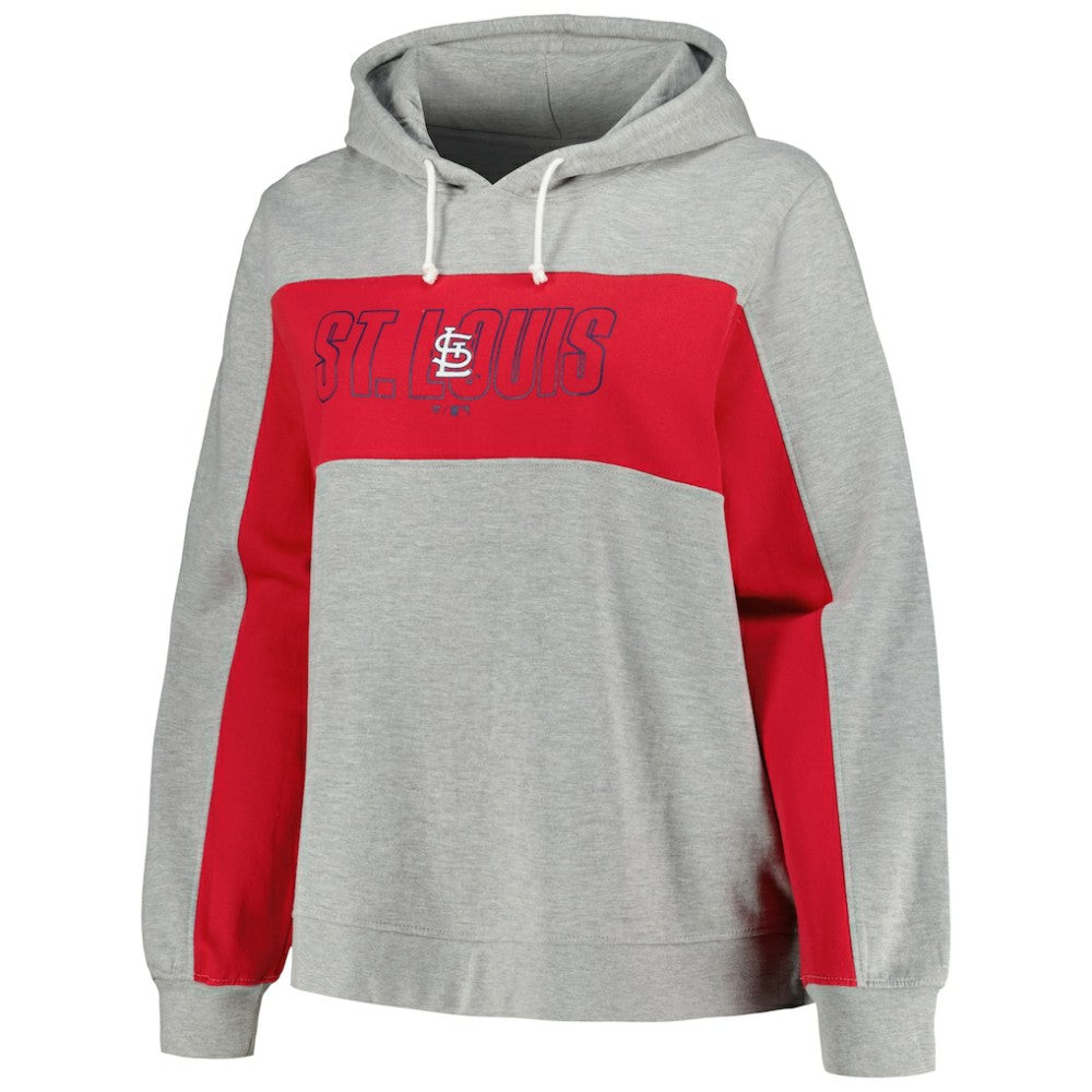 Heather Gray St. Louis Cardinals Profile Women's Plus Size Pullover Jersey Hoodie