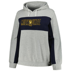 Heather Gray Milwaukee Brewers Profile Women's Plus Size Pullover Jersey Hoodie