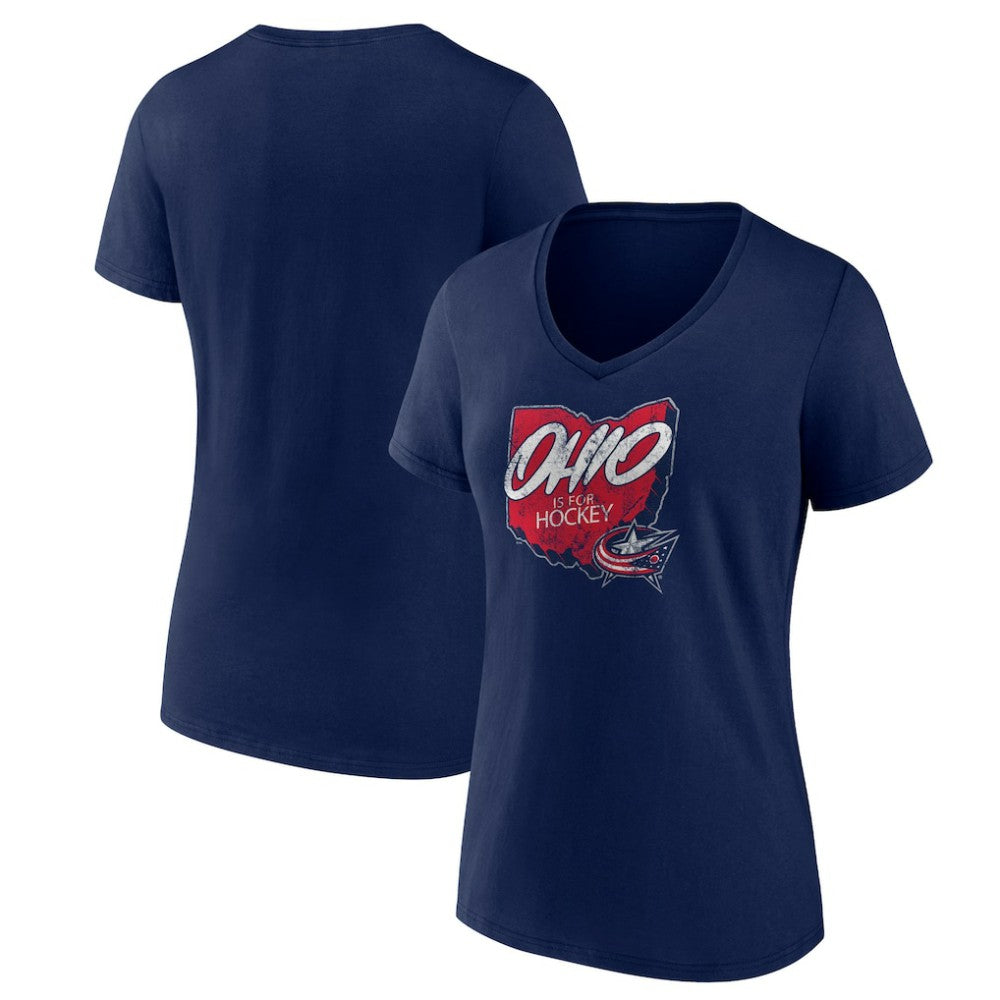 NHL Columbus Blue Jackets Women's Native V-Neck T-Shirt