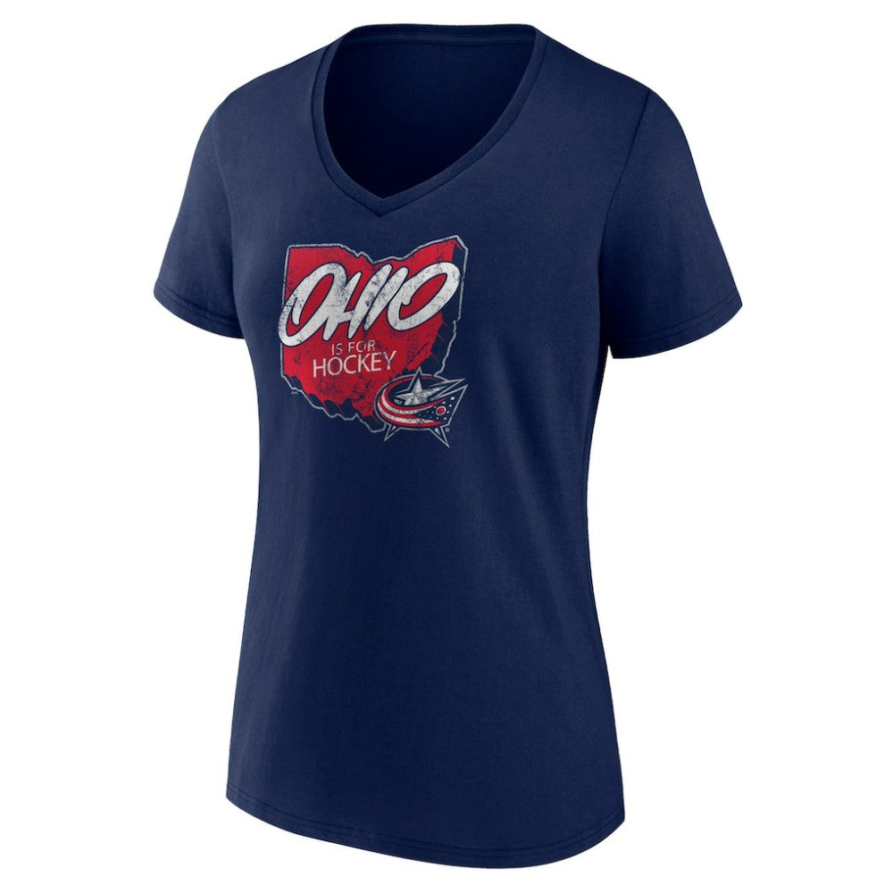 NHL Columbus Blue Jackets Women's Native V-Neck T-Shirt