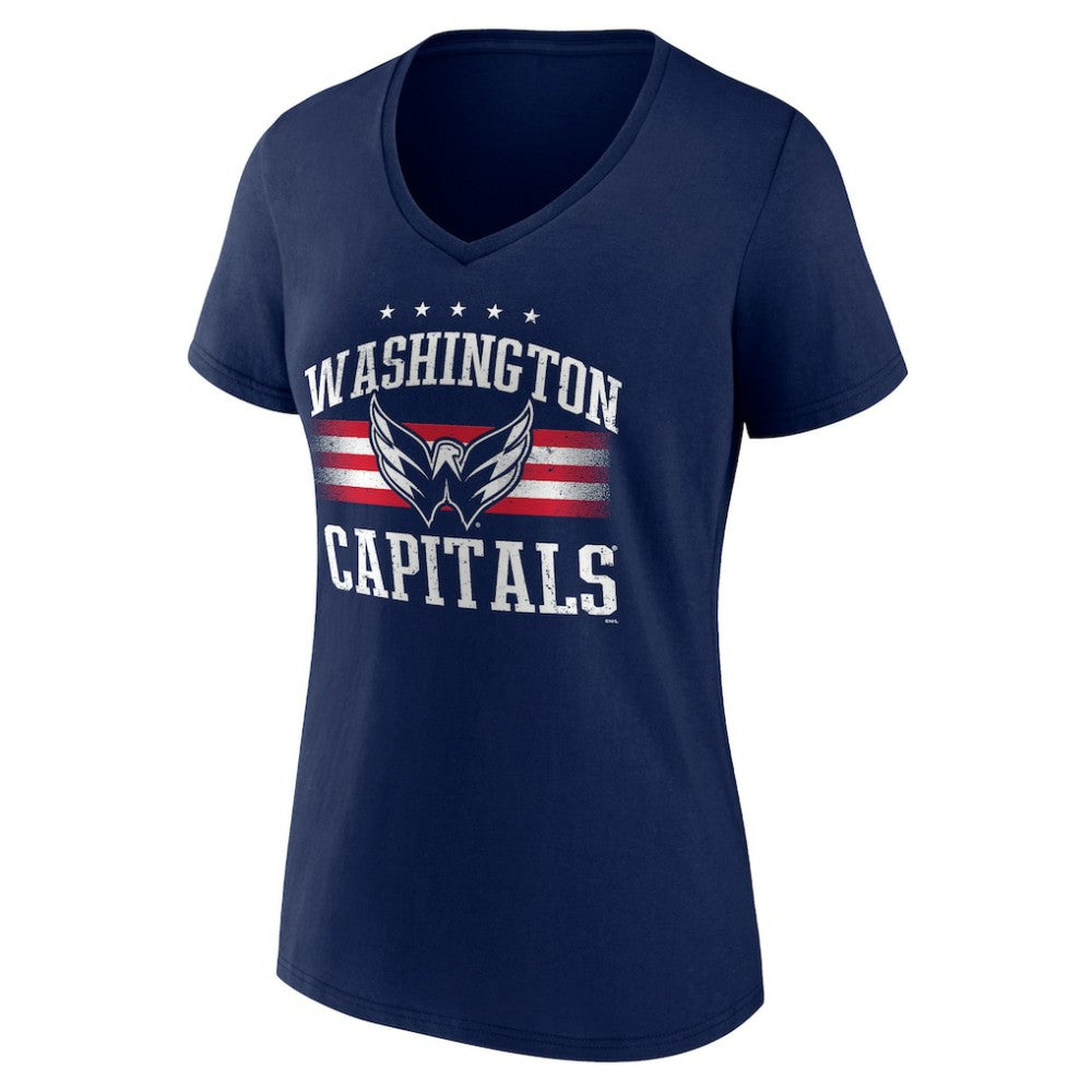 NHL Washington Capitals Women's Americana Team V-Neck T-Shirt
