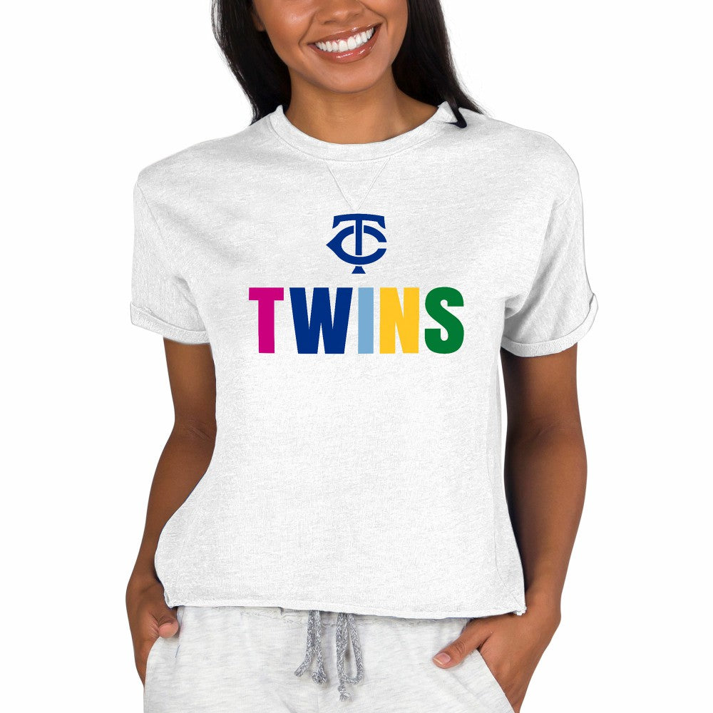 Oatmeal Minnesota Twins Concepts Sport Women's Mainstream Terry Sweatshirt