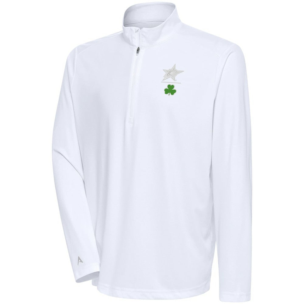 NHL Dallas Stars Antigua Shamrock Tribute Quarter-Zip Pullover Top