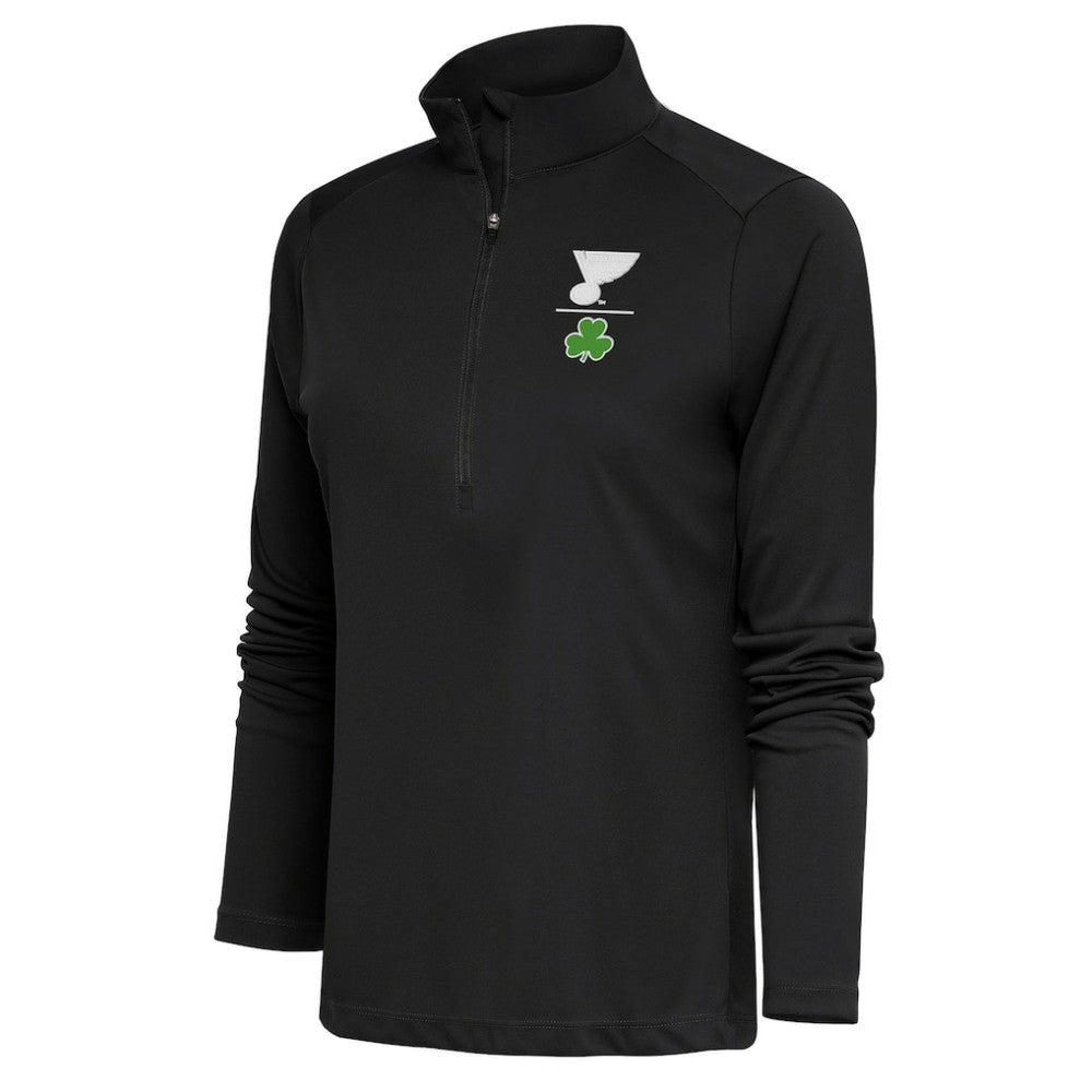 NHL St. Louis Blues Antigua Women's Shamrock Tribute Half-Zip Pullover Top