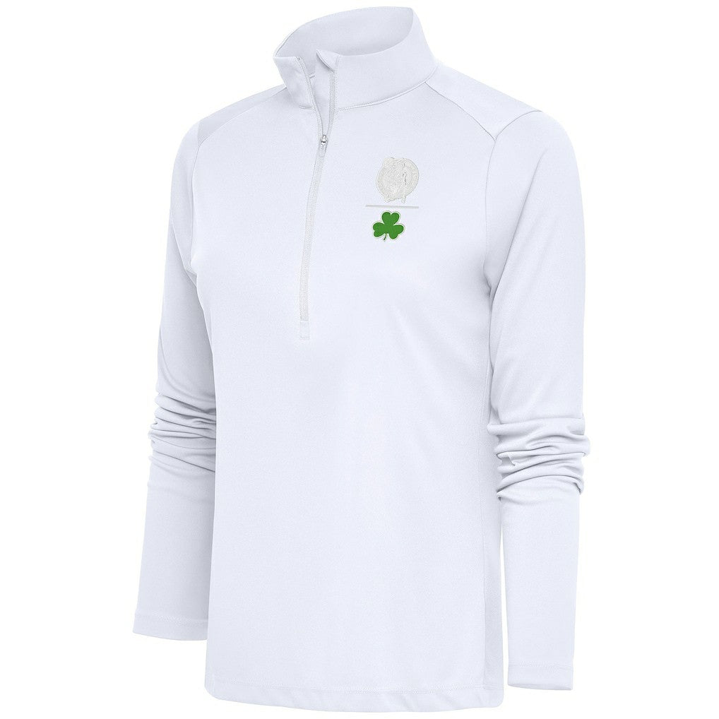 Boston Celtics Antigua Women's Shamrock Tribute Half-Zip Pullover Top
