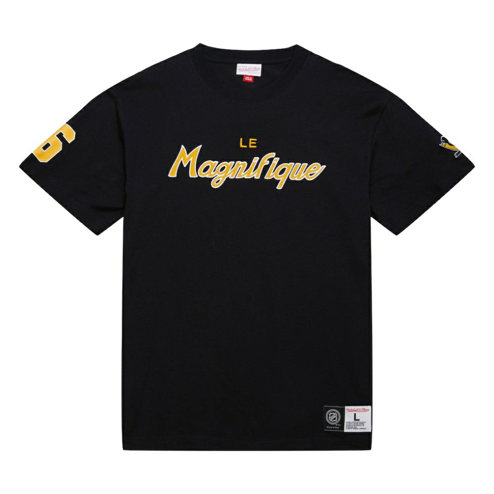 NHL Mario Lemieux Pittsburgh Penguins Mitchell & Ness Premium Nickname Vintage Logo T-Shirt
