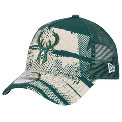 New Era Milwaukee Bucks Tip Off A-Frame Trucker 9FORTY Adjustable Hat