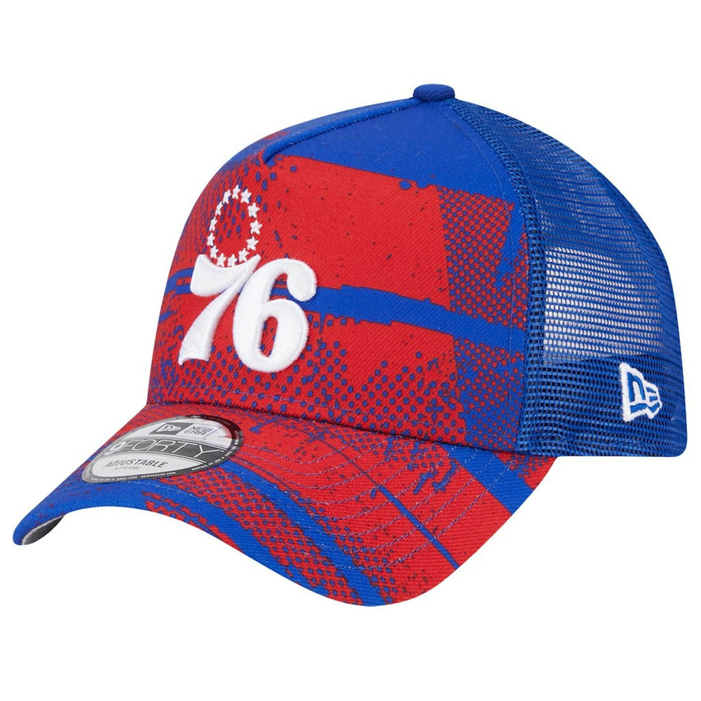New Era Philadelphia 76ers Tip Off A-Frame Trucker 9FORTY Adjustable Hat