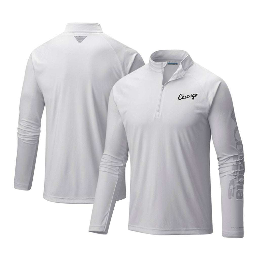 White Chicago White Sox Columbia Terminal Tackle Omni-Shade Raglan Quarter-Zip Pullover Top
