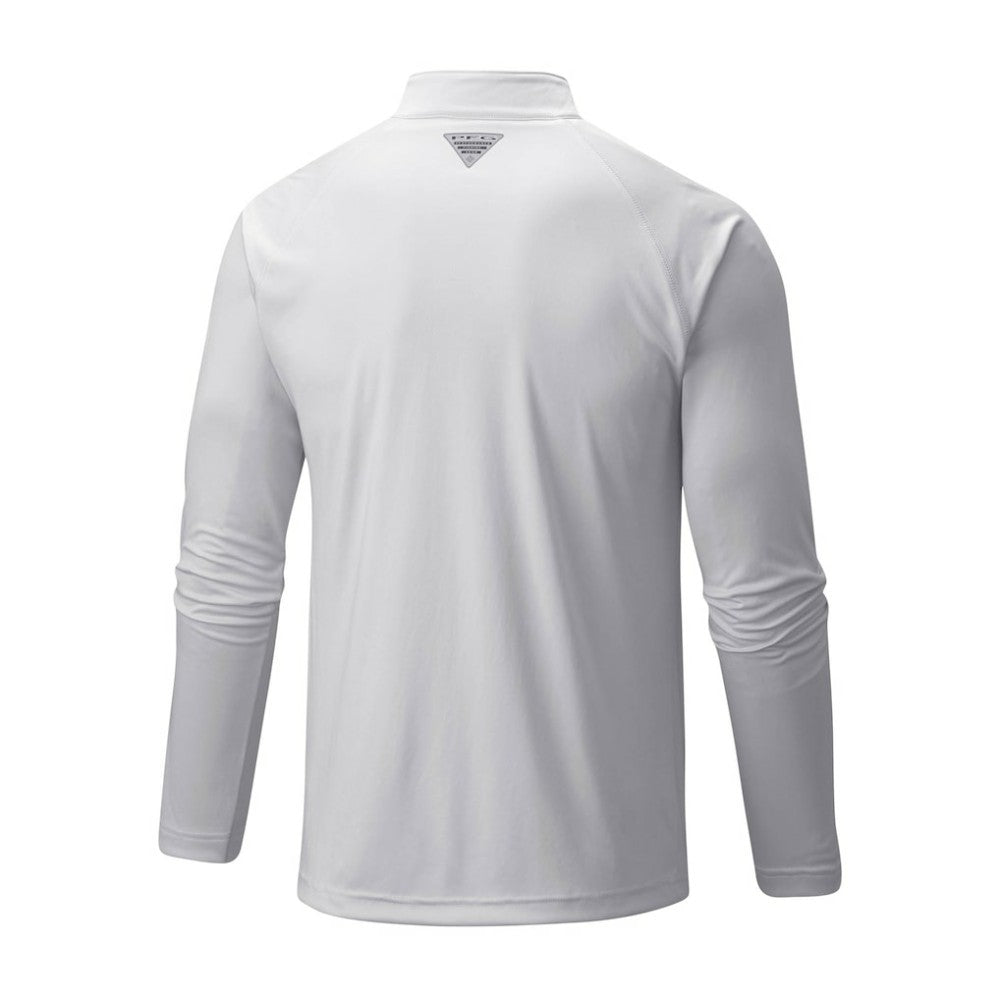 White Los Angeles Dodgers Columbia Terminal Tackle Omni-Shade Raglan Quarter-Zip Pullover Top