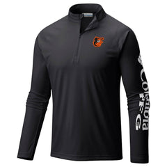 Black Baltimore Orioles Columbia Terminal Tackle Omni-Shade Raglan Quarter-Zip Pullover Top