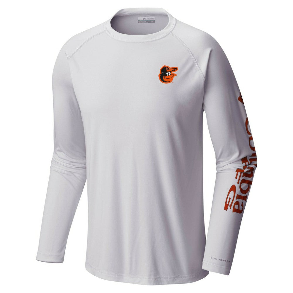 White Baltimore Orioles Columbia Terminal Tackle Long Sleeve T-Shirt