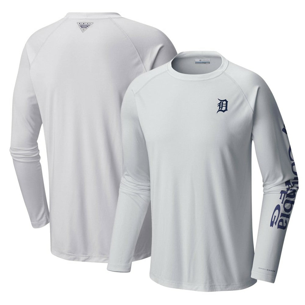 White Detroit Tigers Columbia Terminal Tackle Long Sleeve T-Shirt