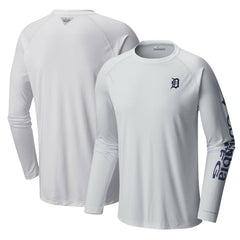 White Detroit Tigers Columbia Terminal Tackle Long Sleeve T-Shirt