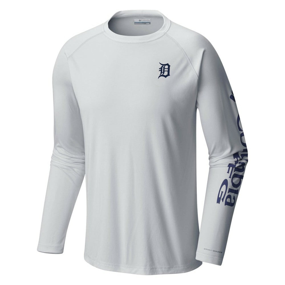 White Detroit Tigers Columbia Terminal Tackle Long Sleeve T-Shirt