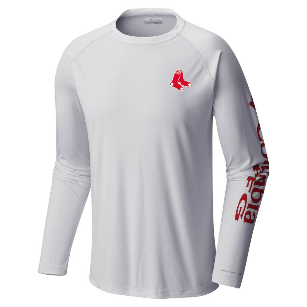 White Boston Red Sox Columbia Terminal Tackle Long Sleeve T-Shirt