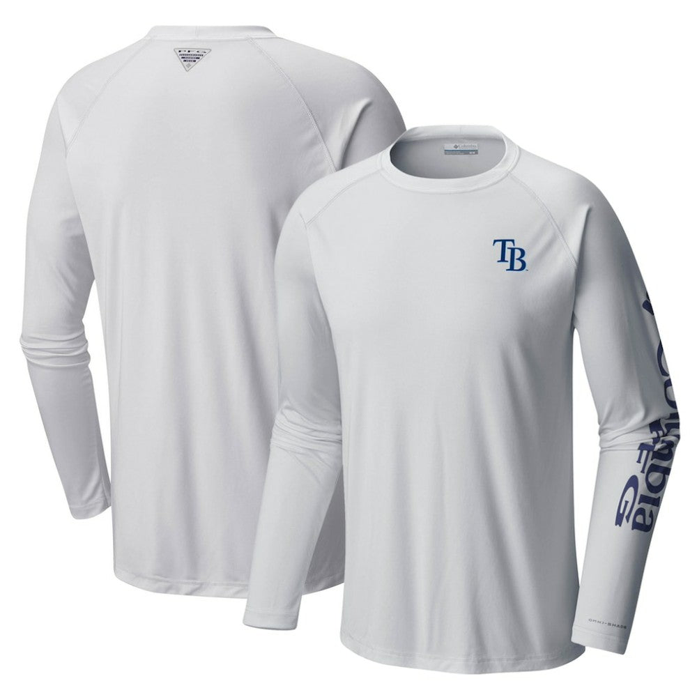 White Tampa Bay Rays Columbia Terminal Tackle Long Sleeve T-Shirt