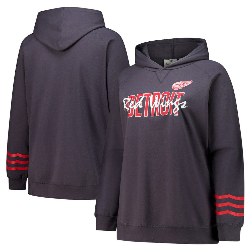 NHL Detroit Red Wings Fanatics Women's Plus Size Lightweight Fleece Raglan Pullover Hoodie