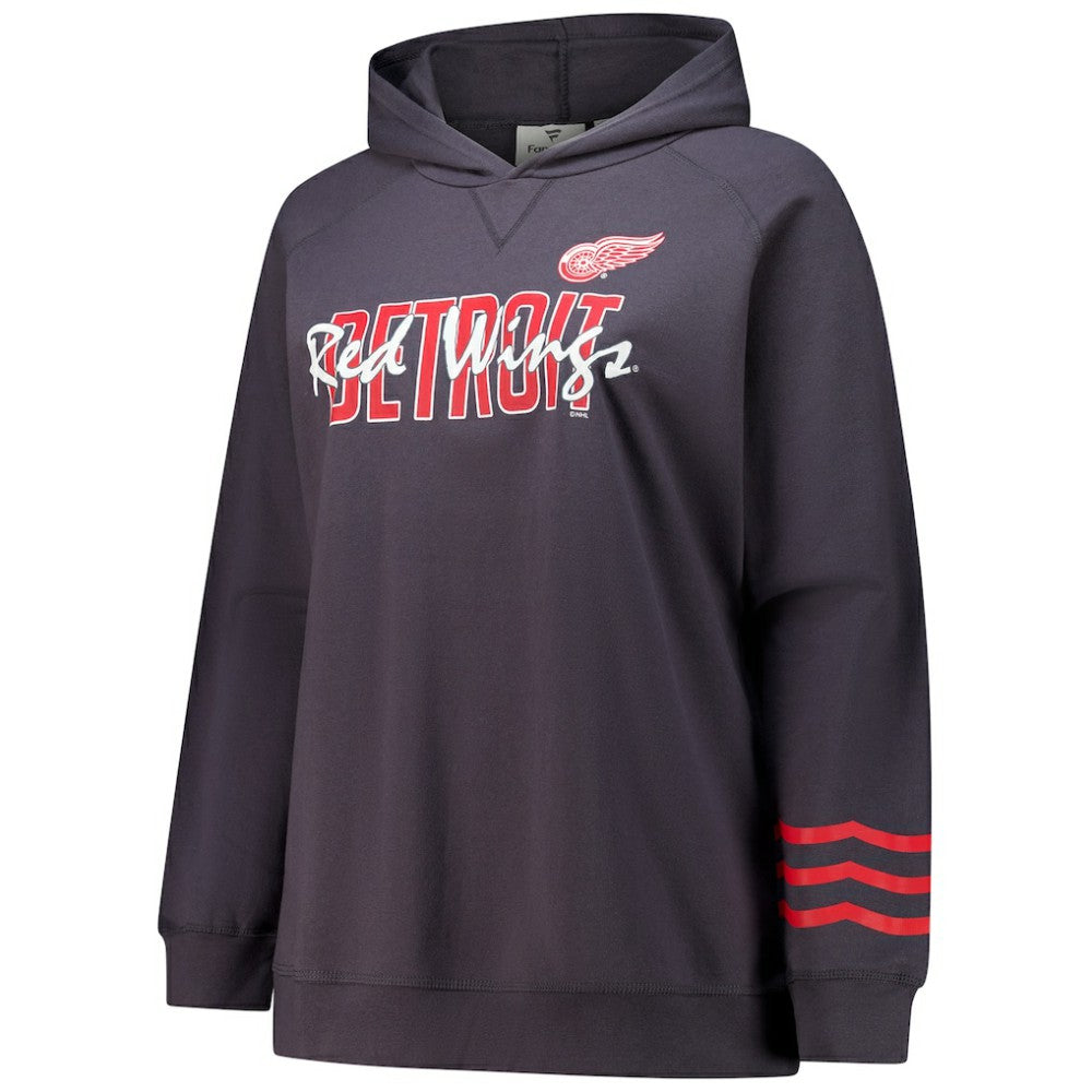 NHL Detroit Red Wings Fanatics Women's Plus Size Lightweight Fleece Raglan Pullover Hoodie