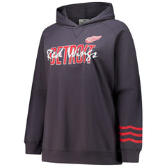 NHL Detroit Red Wings Fanatics Women's Plus Size Lightweight Fleece Raglan Pullover Hoodie
