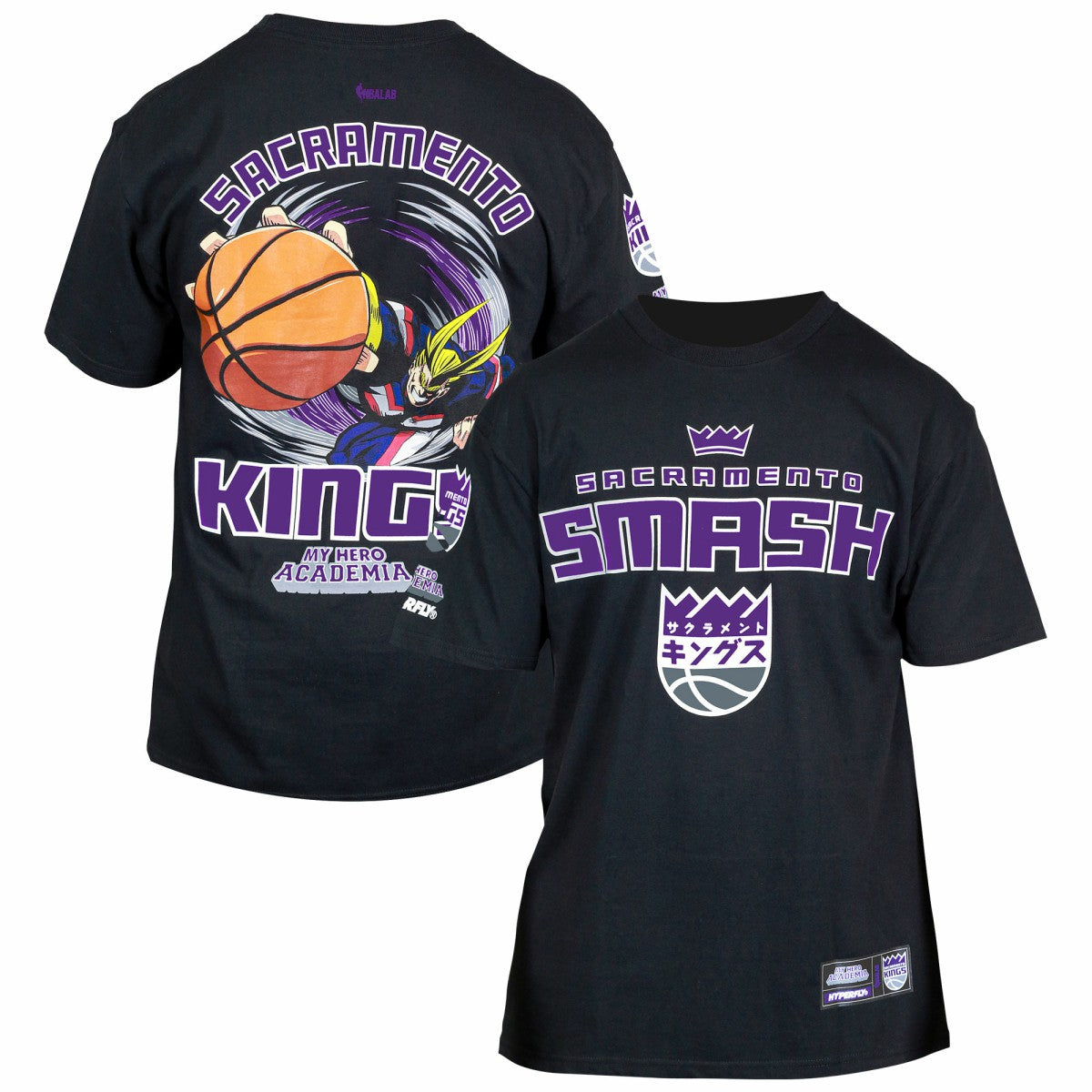 Sacramento Kings Hyperfly Unisex NBA x My Hero Academia All Might Smash T-Shirt