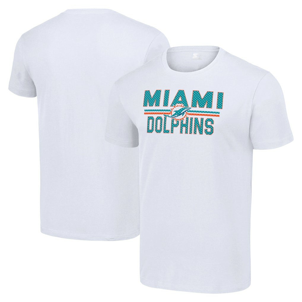 Starter Team Mesh Print Graphic T-Shirt - Miami Dolphins T-shirts