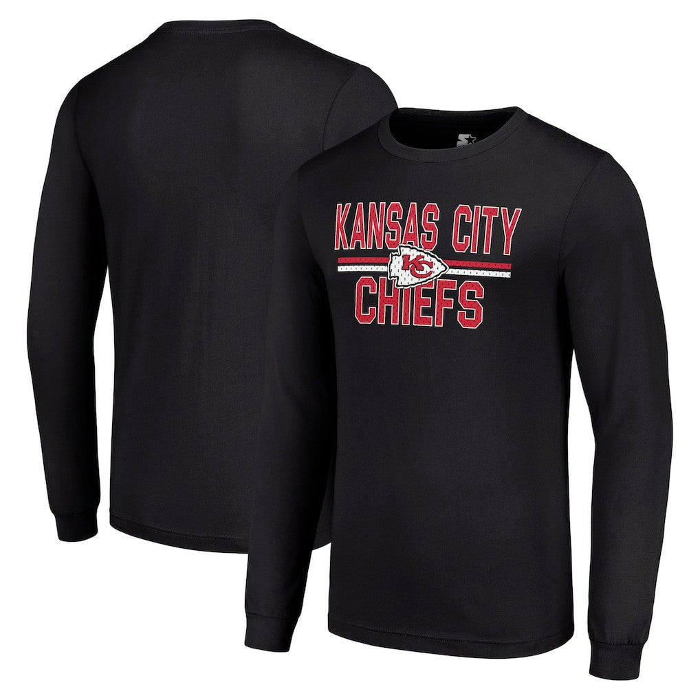 Starter Team Mesh Print Graphic Long Sleeve T-Shirt - Kansas City Chiefs T-shirts