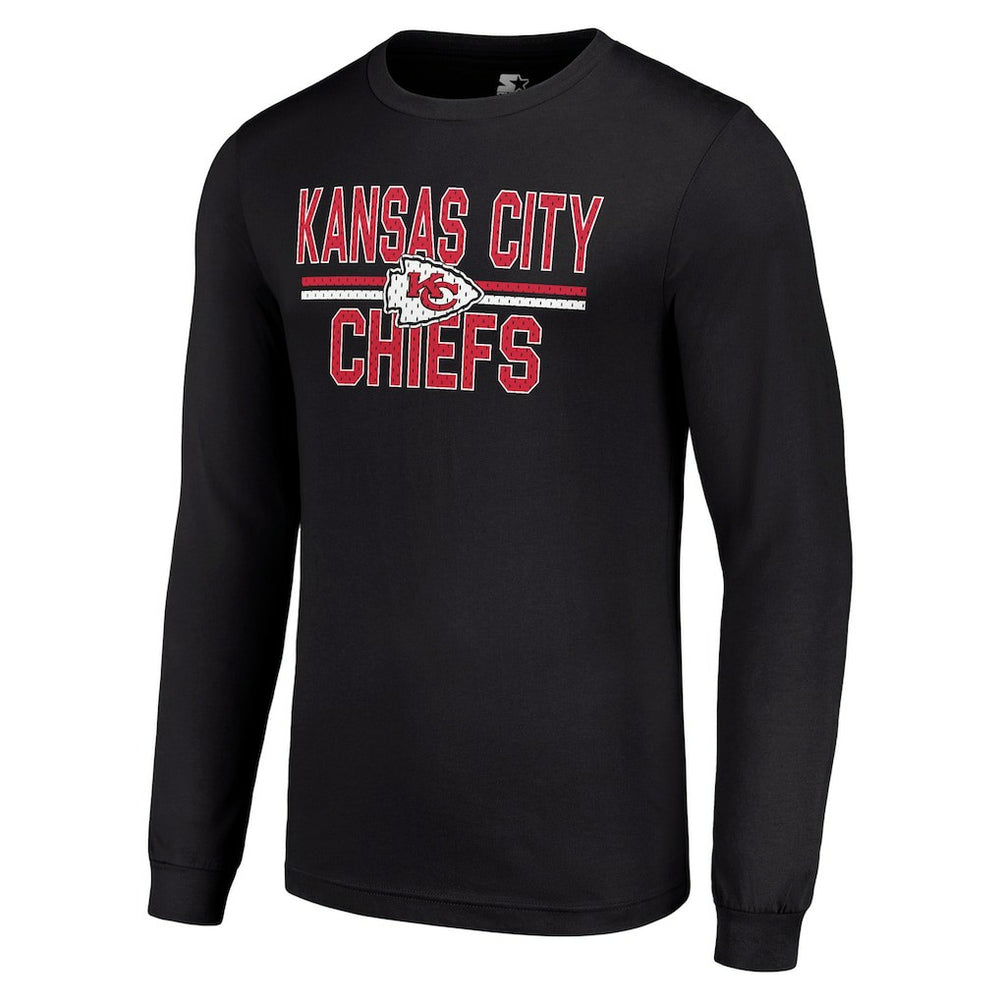 Starter Team Mesh Print Graphic Long Sleeve T-Shirt - Kansas City Chiefs T-shirts