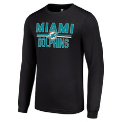 Starter Team Mesh Print Graphic Long Sleeve T-Shirt - Miami Dolphins T-shirts