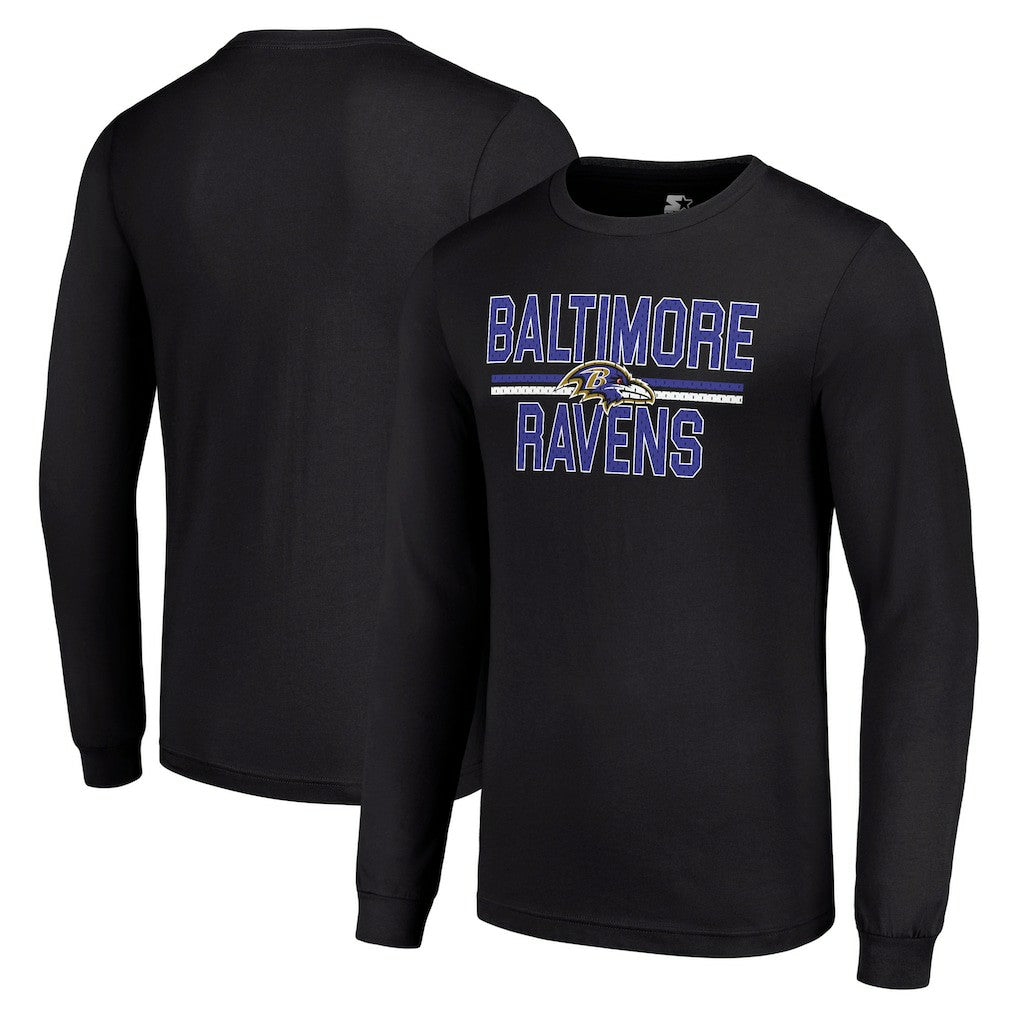 Starter Team Mesh Print Graphic Long Sleeve T-Shirt - Baltimore Ravens T-shirts