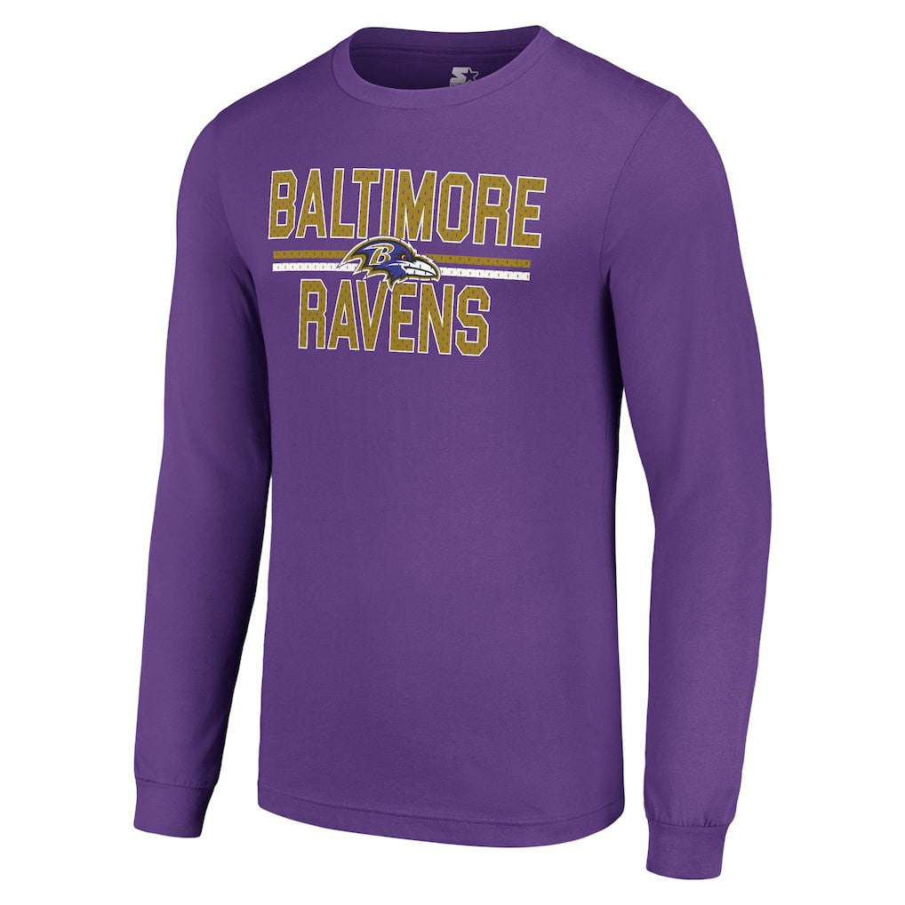 Starter Team Mesh Print Graphic Long Sleeve T-Shirt - Baltimore Ravens T-shirts