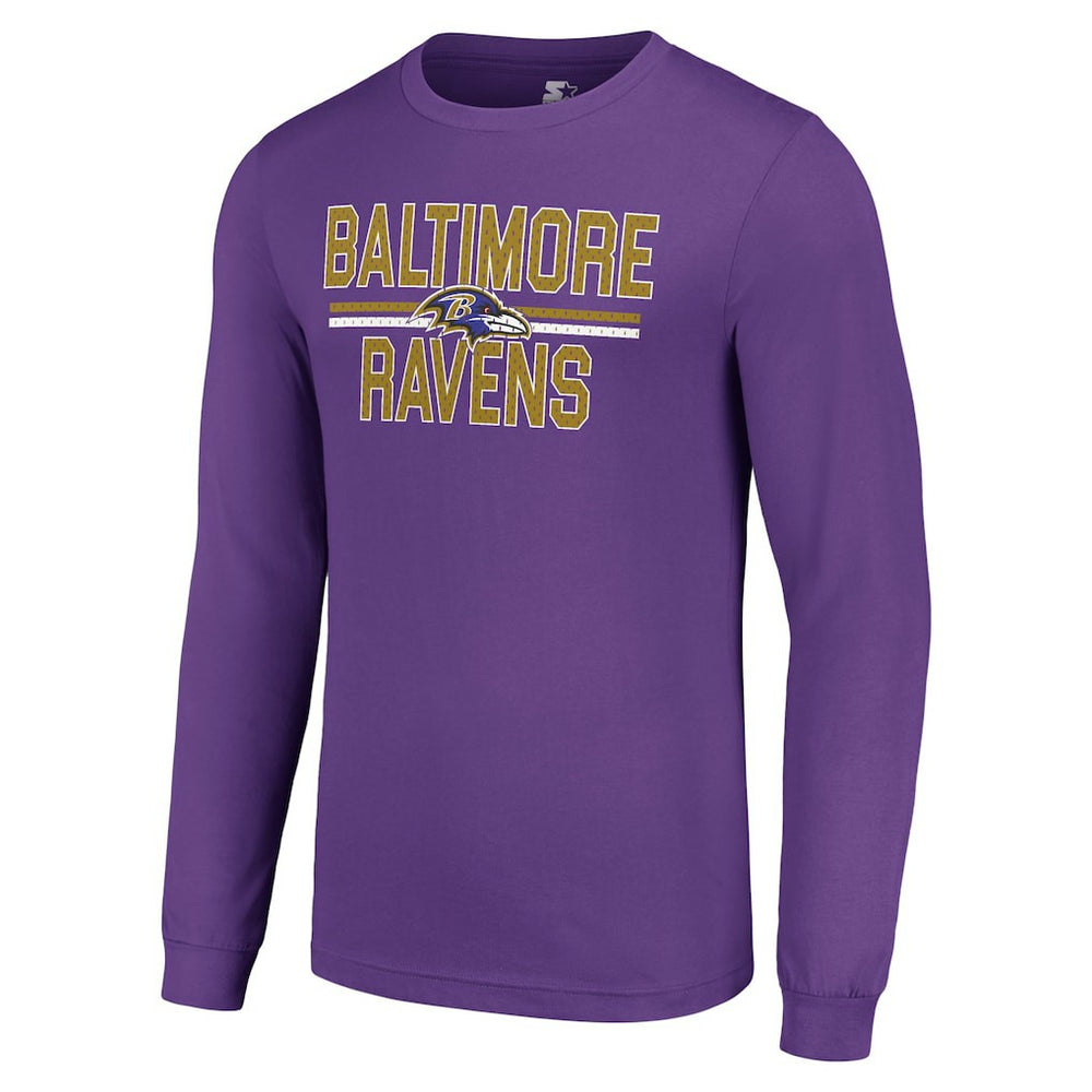 Starter Team Mesh Print Graphic Long Sleeve T-Shirt - Baltimore Ravens T-shirts