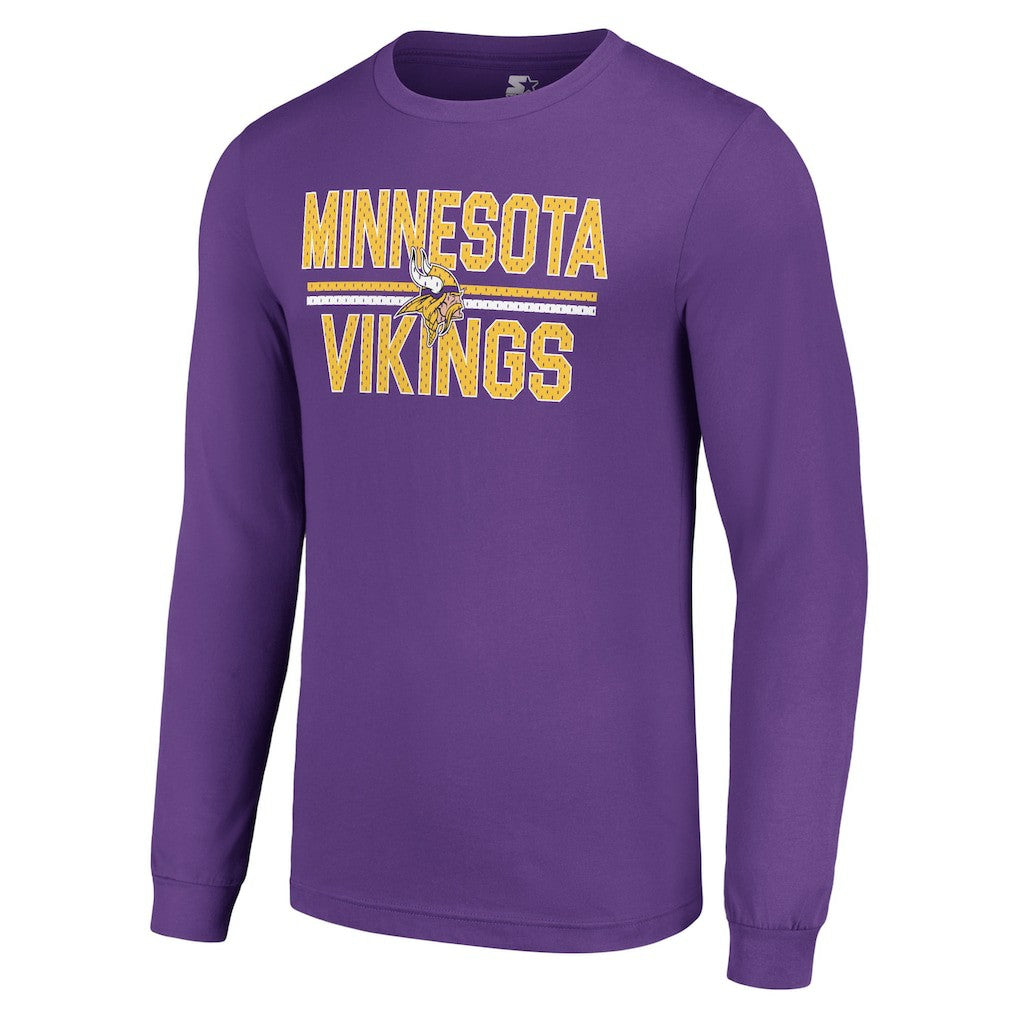 Starter Team Mesh Print Graphic Long Sleeve T-Shirt - Minnesota Vikings T-shirts