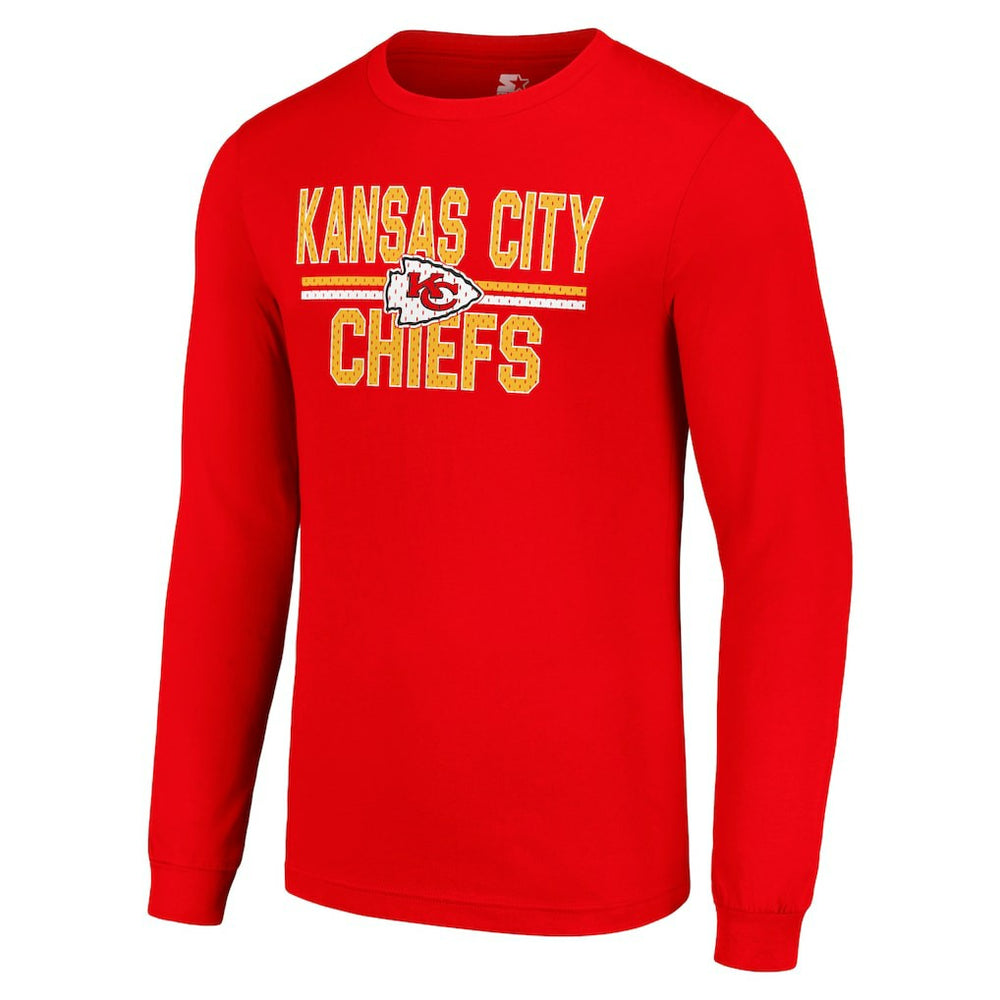 Starter Team Mesh Print Graphic Long Sleeve T-Shirt - Kansas City Chiefs T-shirts