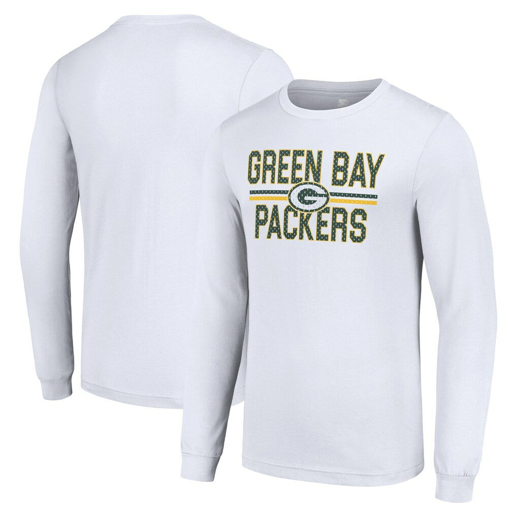 Starter Team Mesh Print Graphic Long Sleeve T-Shirt - Green Bay Packers T-shirts