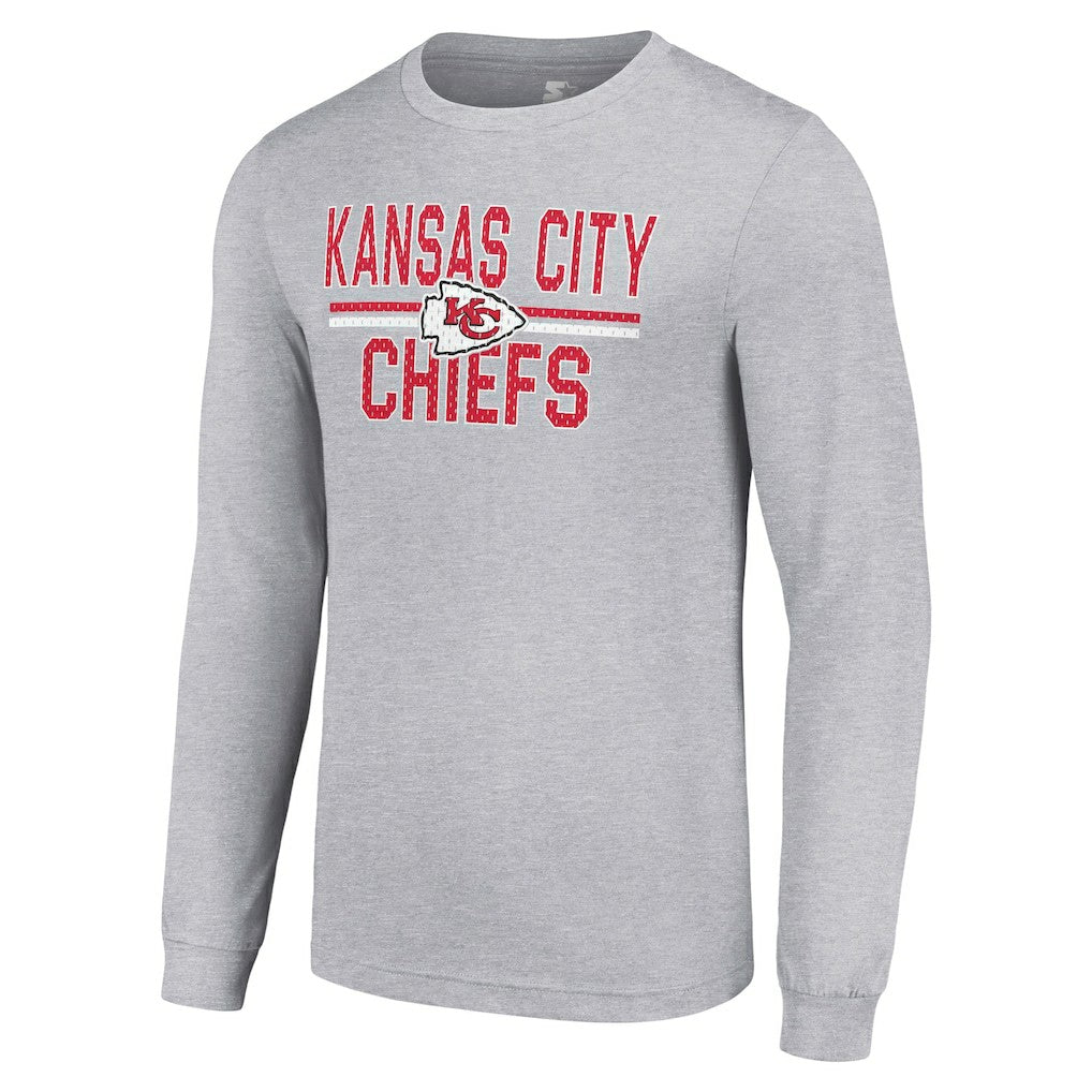 Starter Team Mesh Print Graphic Long Sleeve T-Shirt - Kansas City Chiefs T-shirts