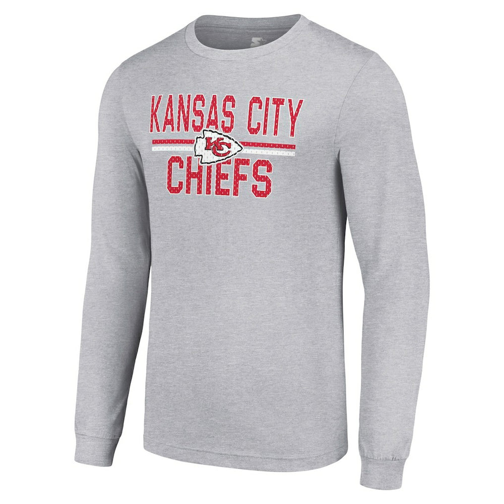 Starter Team Mesh Print Graphic Long Sleeve T-Shirt - Kansas City Chiefs T-shirts