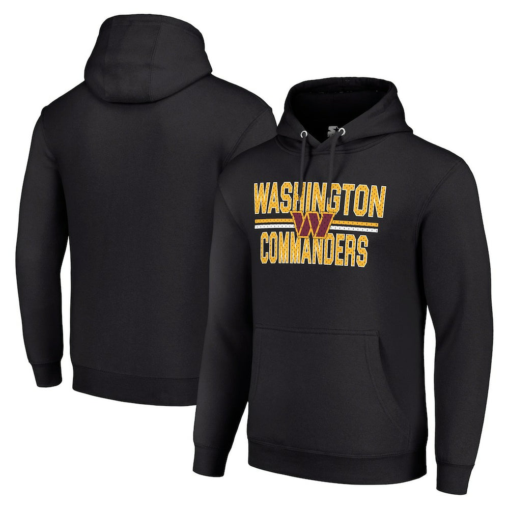 Starter Unisex Team Mesh Print Graphic Tri-Blend Pullover Hoodie - Washington Commanders Hoodies