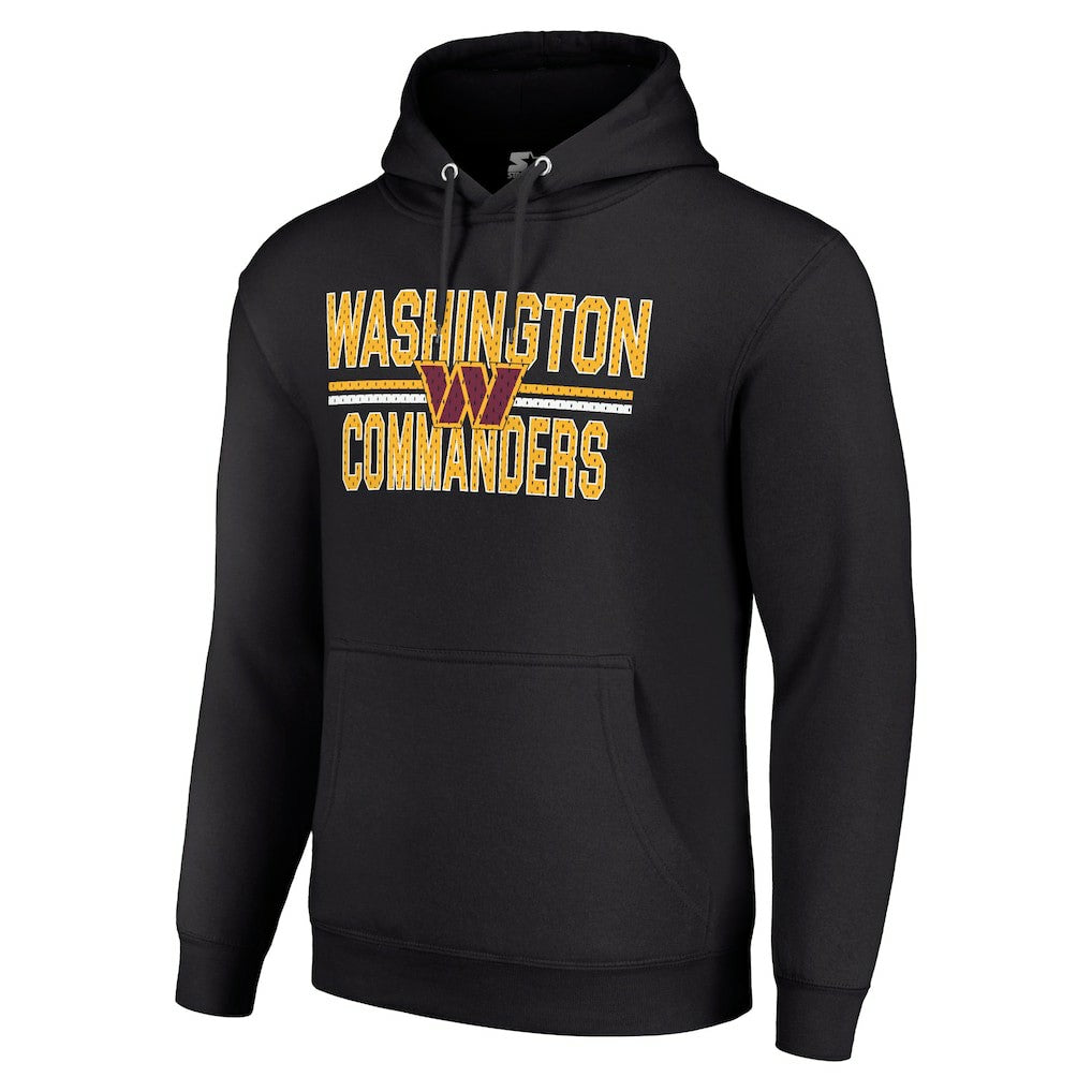 Starter Unisex Team Mesh Print Graphic Tri-Blend Pullover Hoodie - Washington Commanders Hoodies